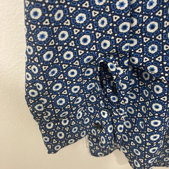 THE LIMITED black white blue geometric scoop neck hi-low hem pullover top XS - Picture 5 of 9